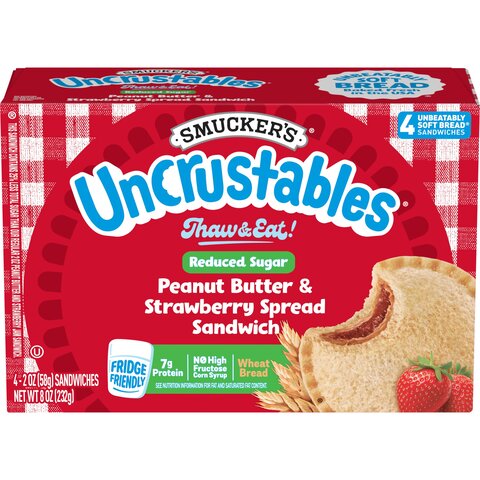 Peanut Butter & Strawberry Jam Frozen Sandwiches