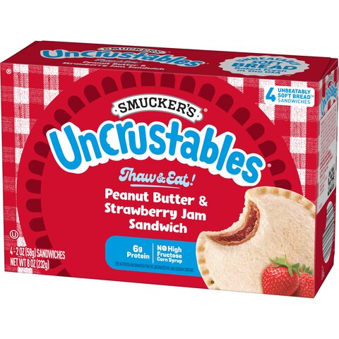 Peanut Butter & Strawberry Jam Frozen Sandwiches