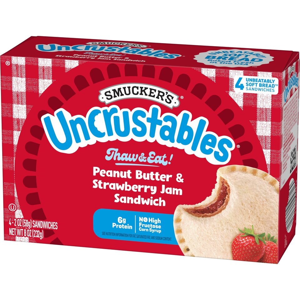 Peanut Butter & Strawberry Jam Frozen Sandwiches