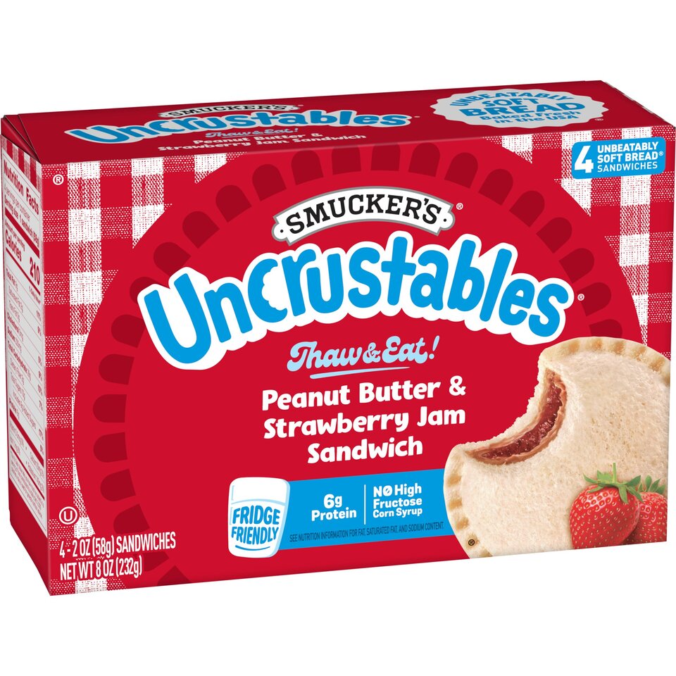 Peanut Butter & Strawberry Jam Frozen Sandwiches