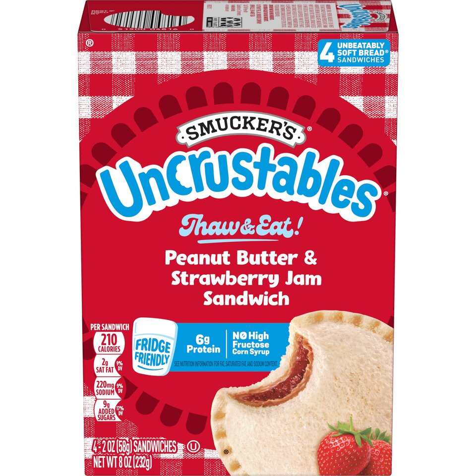 Peanut Butter & Strawberry Jam Frozen Sandwiches